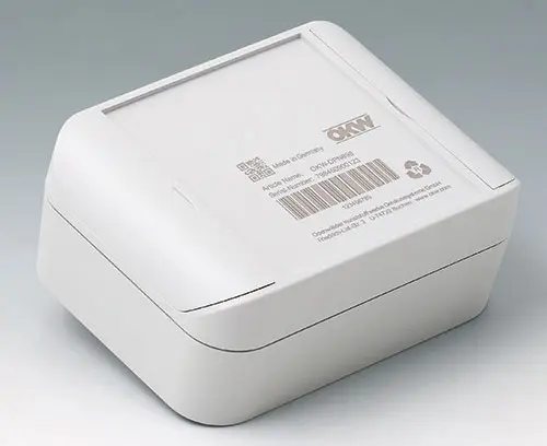 SMART-BOX made of ASA+PC-FR (UL 94 V-0), light gray with laser marking