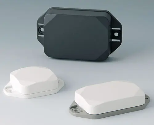 Enclosure with flanges available in one or two colors