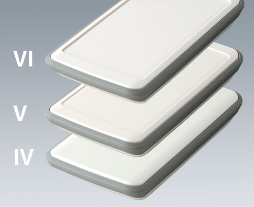 SLIM-CASE with TPE intermediate ring vers. IV, V, VI (flat, recessed by 1 mm or 1.6 mm)