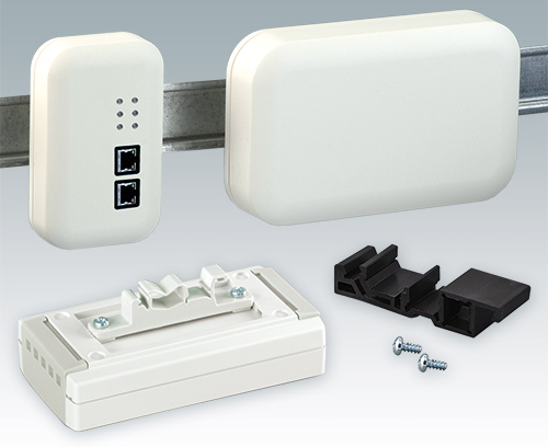DIN rail adapters for enclosures