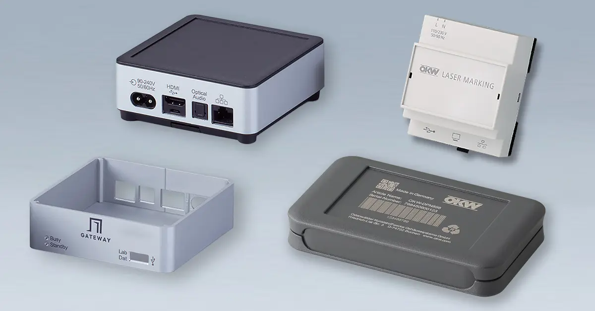Laser marking on various types of plastic and aluminum enclosures